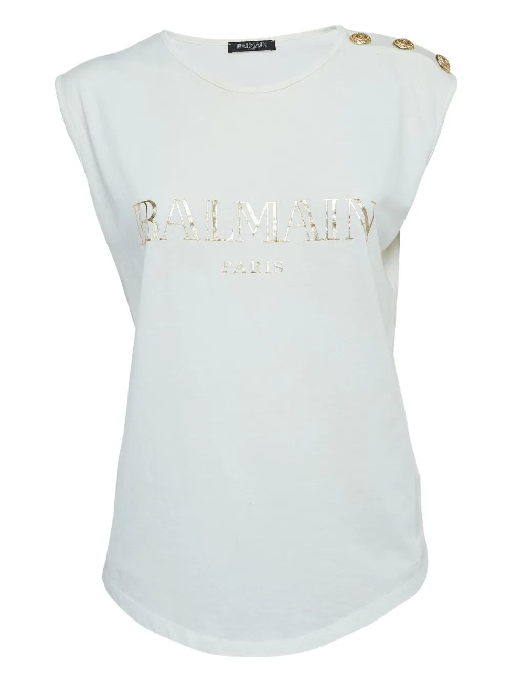 Balmain Pre-Owned playera con logo estampado | blanco | Image 1