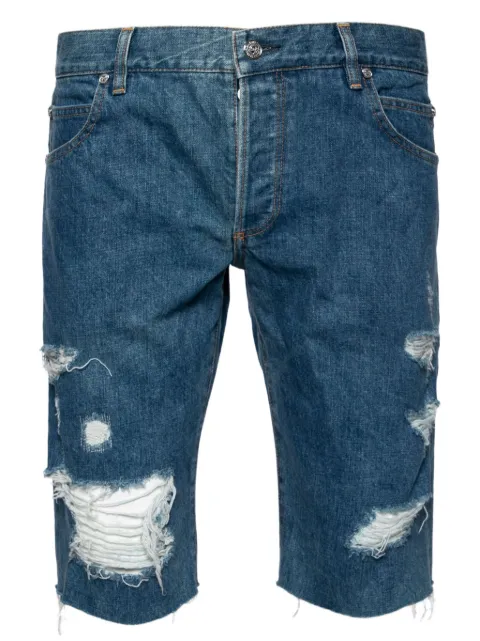 Balmain Pre-Owned ripped denim shorts
