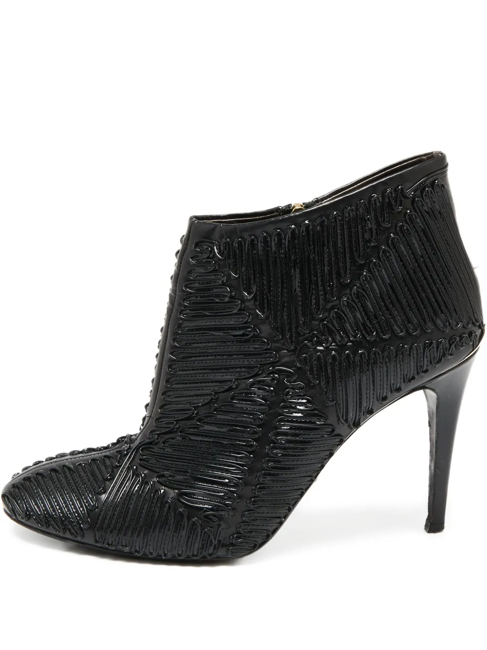 110mm textured patent-leather ankle boots