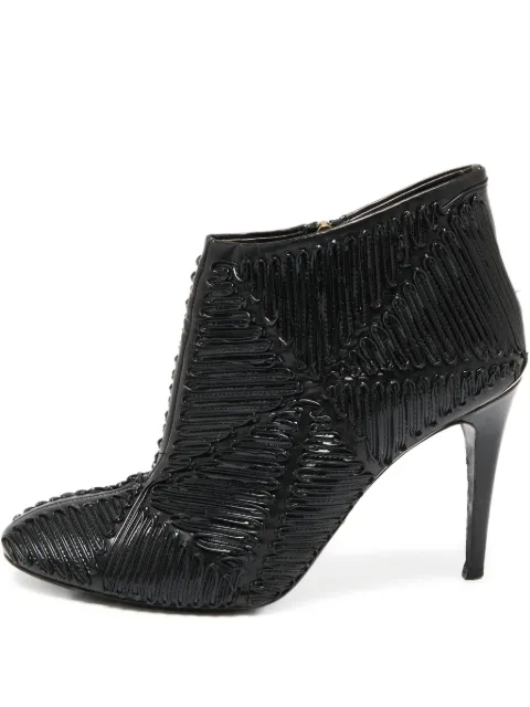 Roberto Cavalli Vintage 110mm textured patent-leather ankle boots