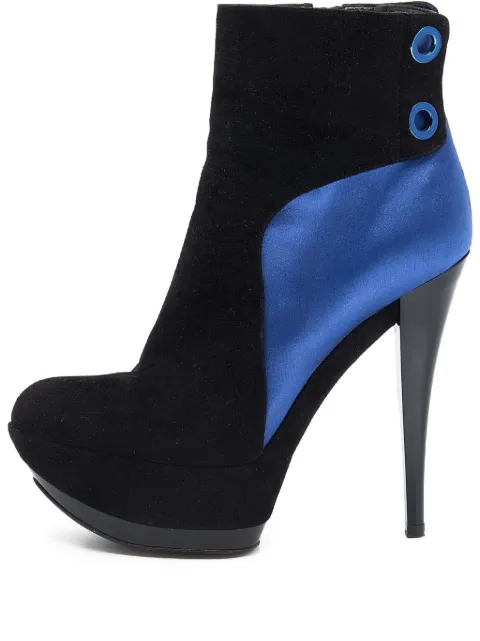Casadei Vintage satin-panelled stiletto boots