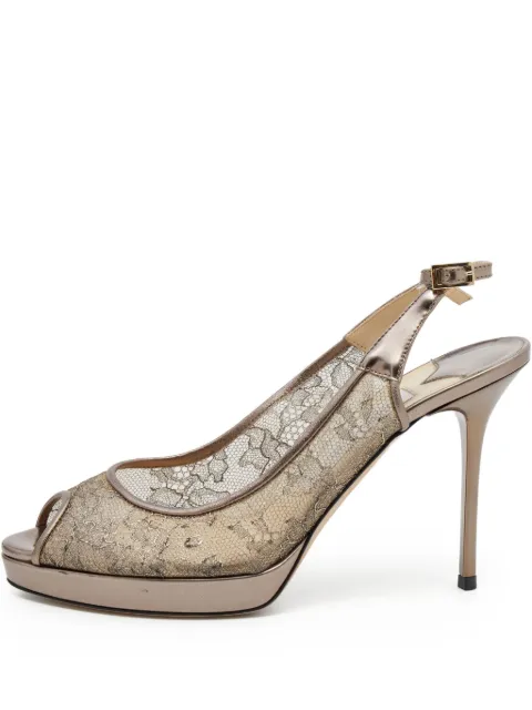 Jimmy Choo Pre-Owned 105mm floral-lace sandals