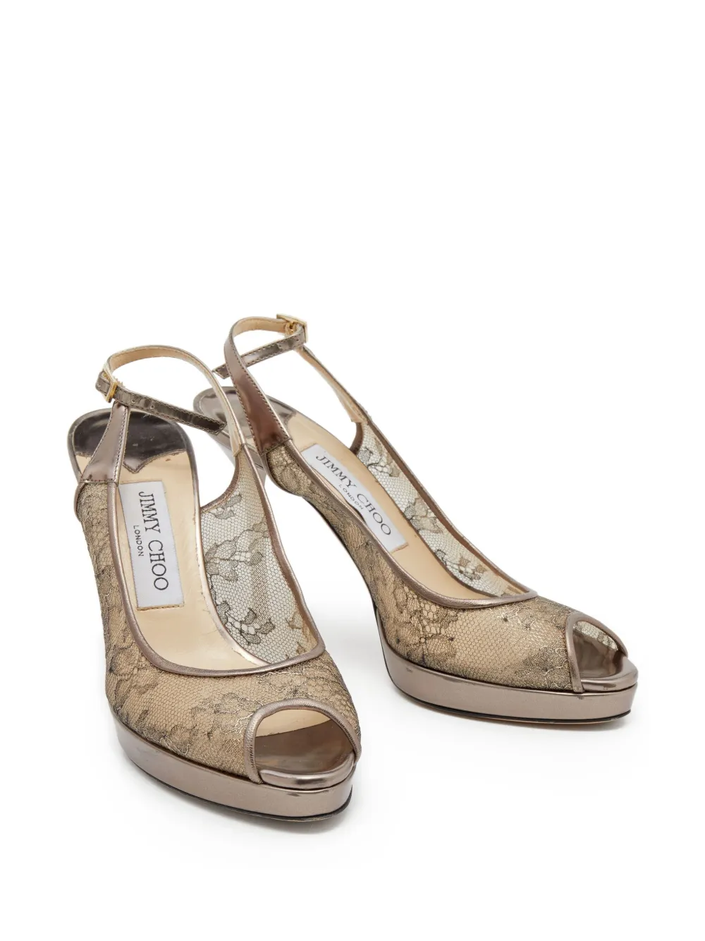 Jimmy Choo Pre-Owned 105mm floral-lace sandals | Image 2