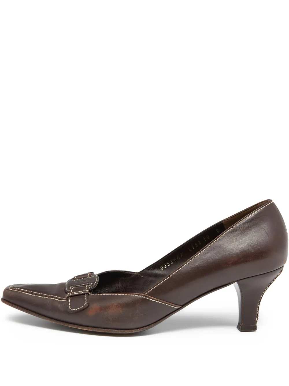 Ferragamo Pre-Owned 70mm buckle-detailed pumps | Brown | Image 1