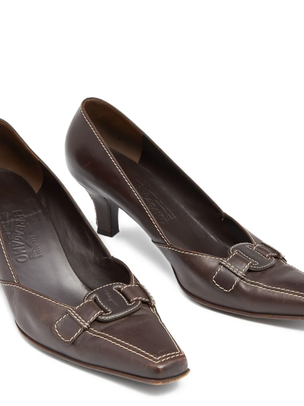Ferragamo Pre-Owned 70mm buckle-detailed pumps | Image 2