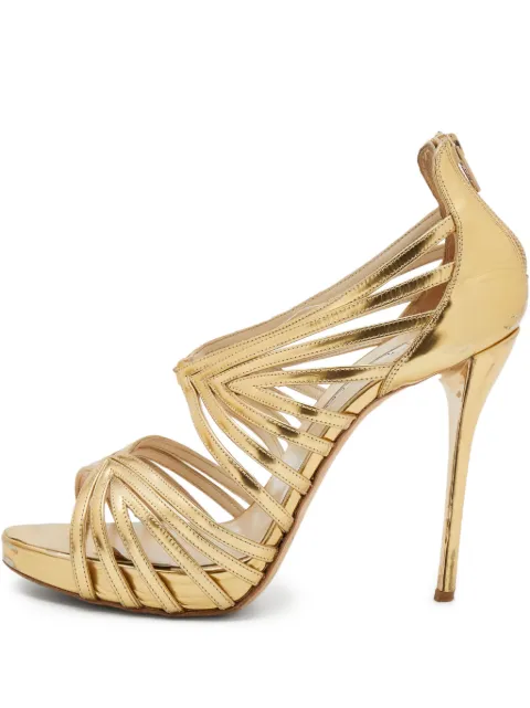 Oscar de la Renta Pre-Owned strappy metallic high-heel sandals