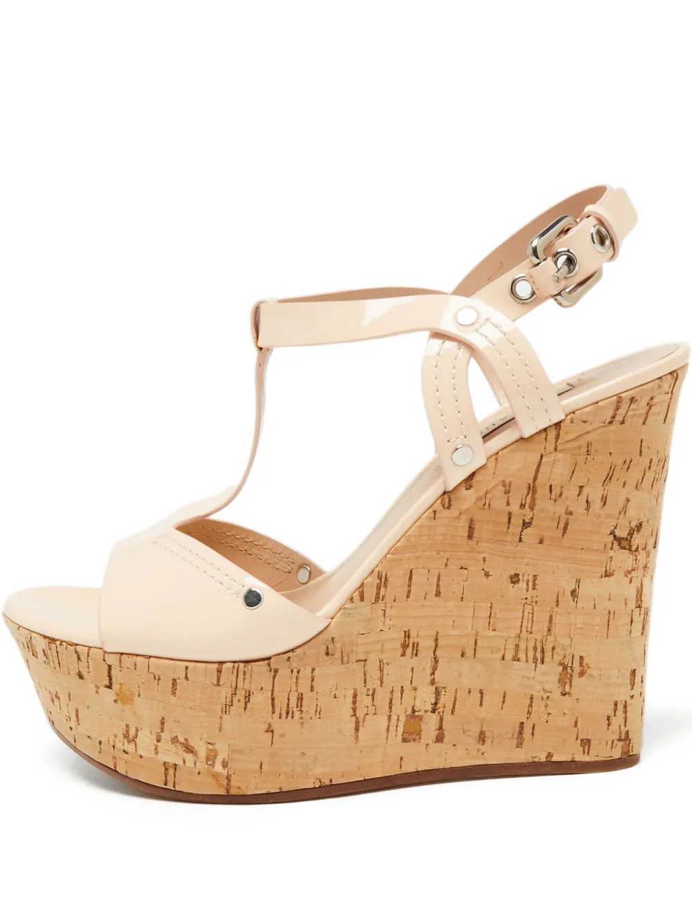 Casadei Vintage patent t-bar wedge sandals | Pink | Image 1