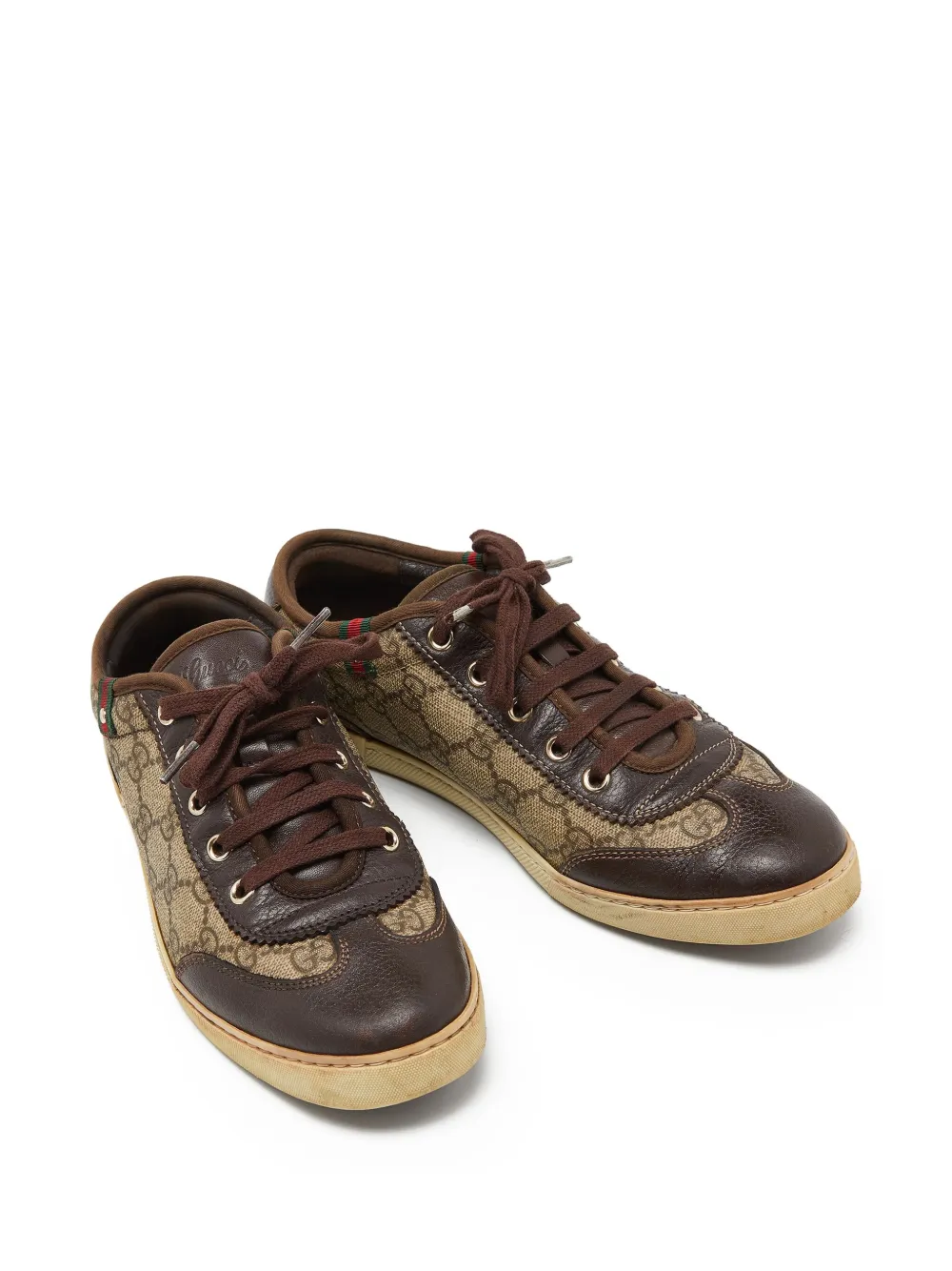 Gucci Pre-Owned monogram canvas lace-up sneakers | Image 2