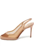 Christian Louboutin Pre-Owned slingback mesh panel heels - Neutrals