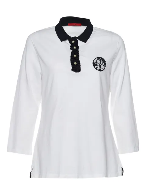 Carolina Herrera Vintage ruffled collar polo shirt