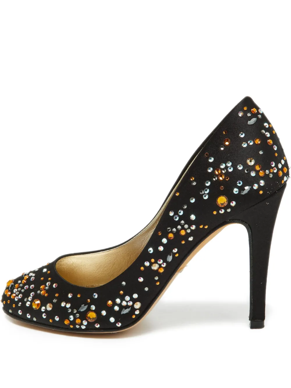 Gina pre-owned 105mm rhinestone-embellished pumps | Black | Image 1