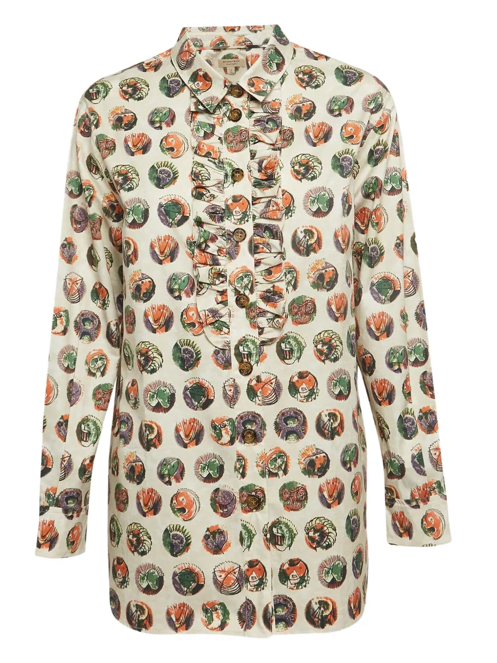 Burberry Pre-Owned Monster Mask Print cotton shirt | Neutrals | Image 1