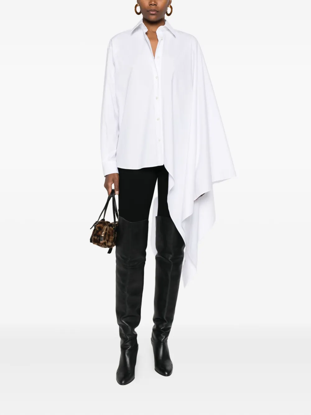 Moschino asymmetric shirt - Wit