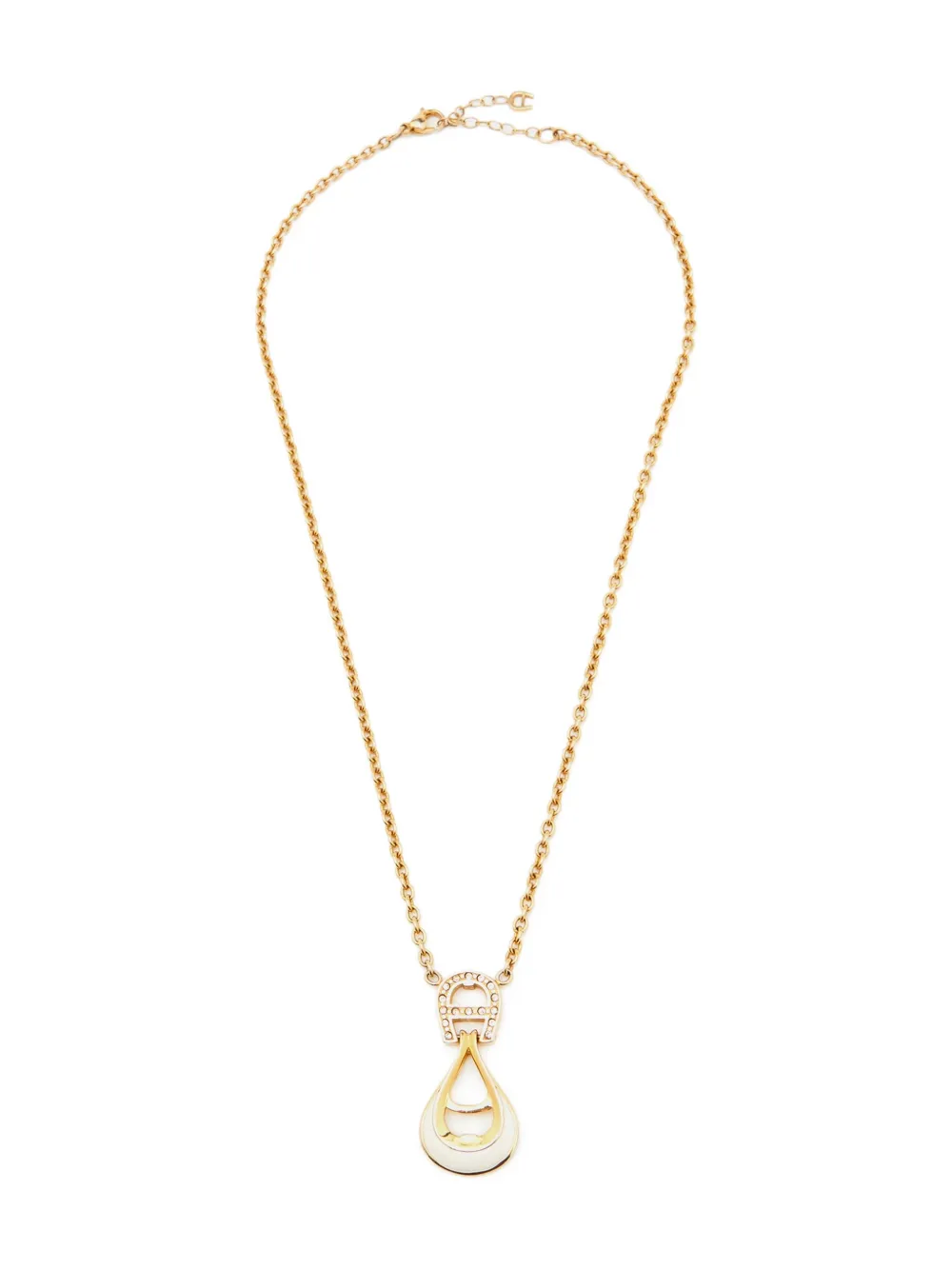 Aigner Vintage crystal teardrop necklace - Gold
