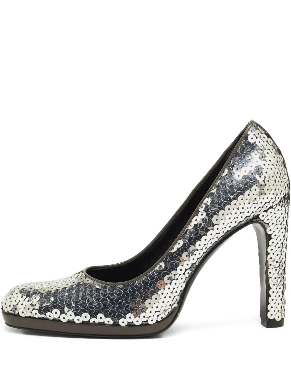 Miu Miu Pre-Owned 110mm sequin-embellished pumps | Silver | Image 1