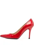 Stuart Weitzman 100mm pointed-toe patent-leather pumps - Red