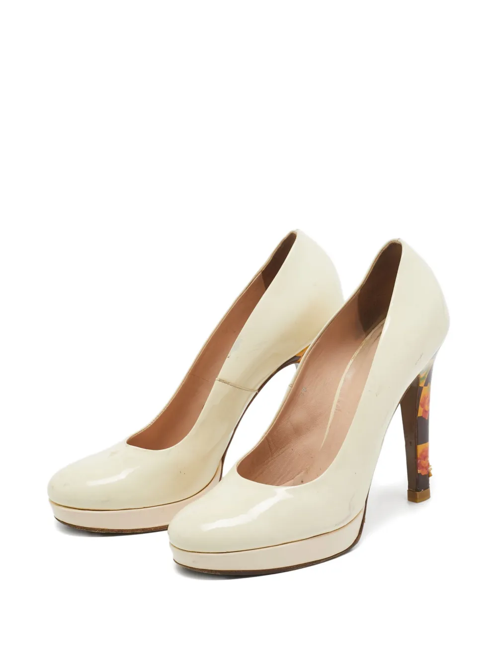 Versace Pre-Owned 125 mm pumps met bloemenhak - Beige