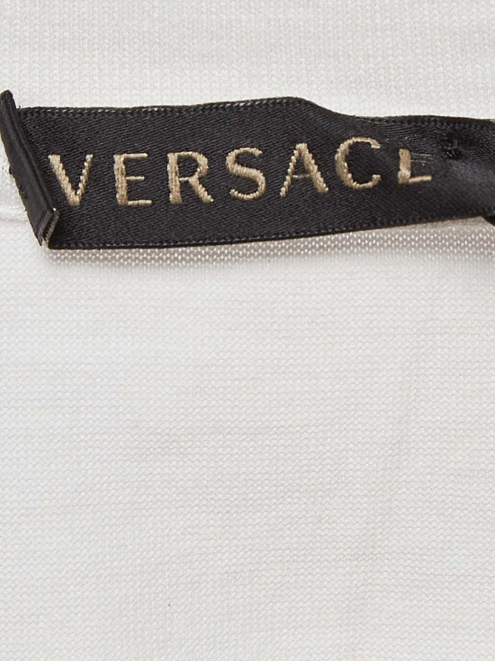 Pre-owned Versace Logo-print Cotton T-shirt In White