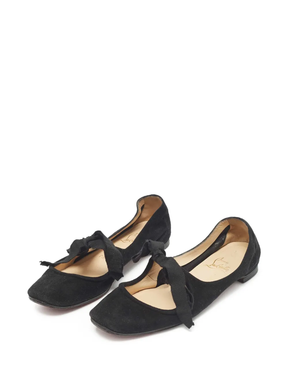 Christian Louboutin Pre-Owned Suède ballerina's - Zwart