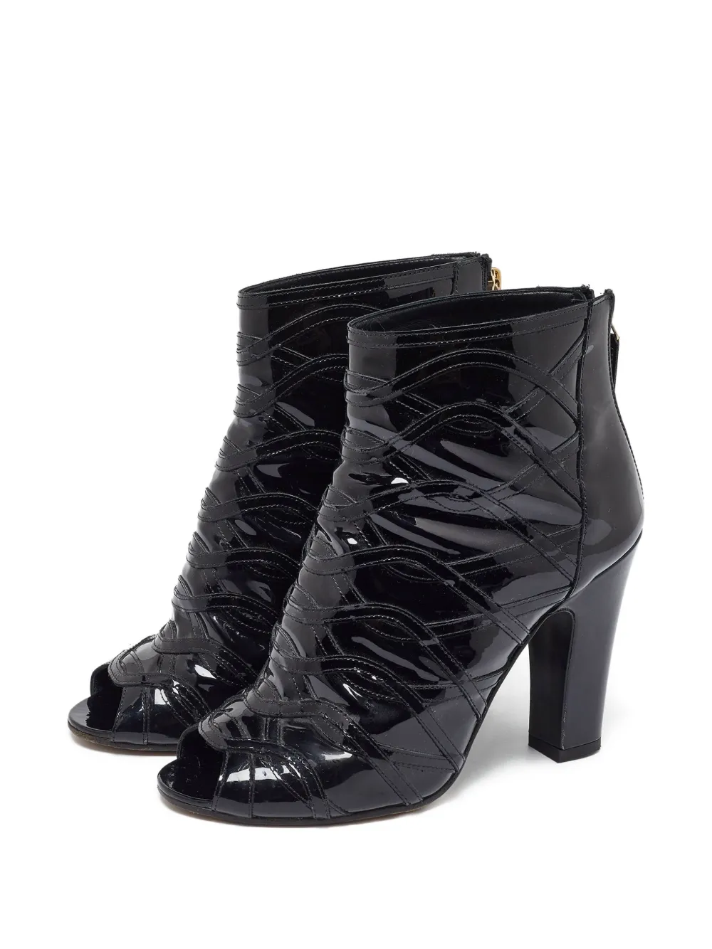 CHANEL Pre-Owned 95mm patent-finish ankle boots | Image 2