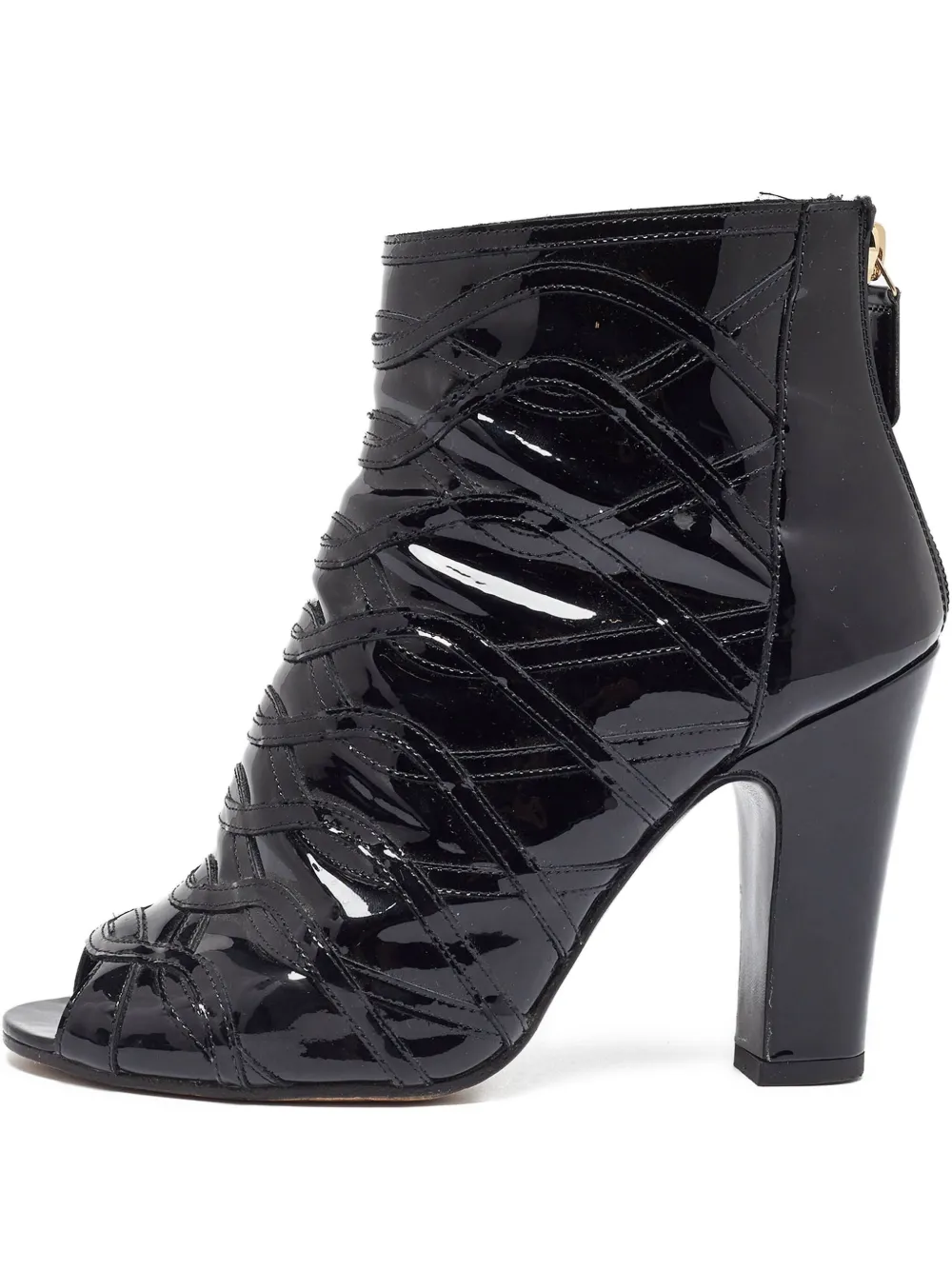 CHANEL Pre-Owned 95mm patent-finish ankle boots | Black | Image 1