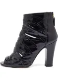 CHANEL Pre-Owned 95mm patent-finish ankle boots - Black