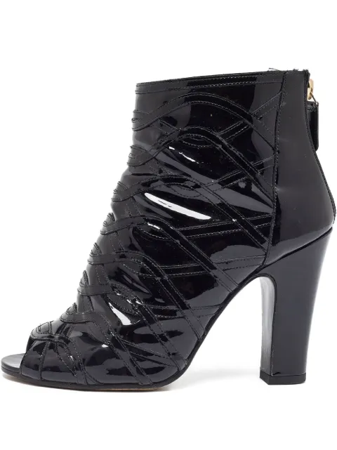 CHANEL Pre-Owned 95mm patent-finish ankle boots 