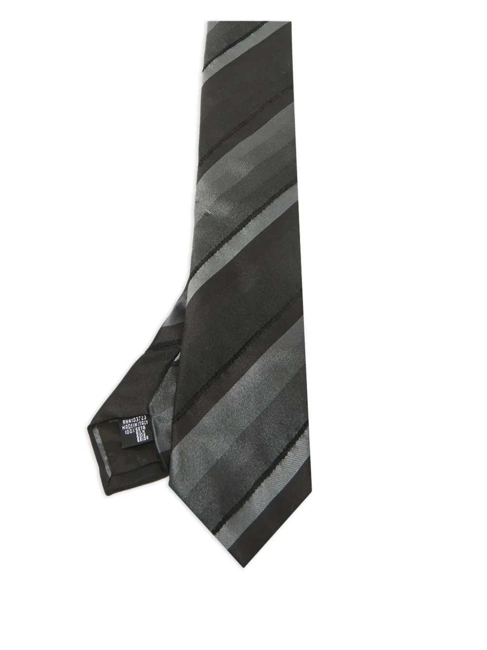 Emporio Armani Pre-Owned 2024 striped silk tie | Black | Image 1