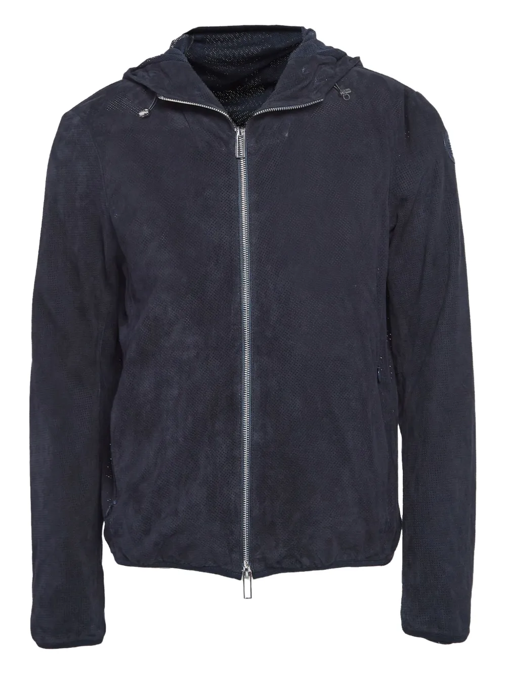 Emporio Armani Pre-Owned veste en cuir à design perforé | bleu | Image 1