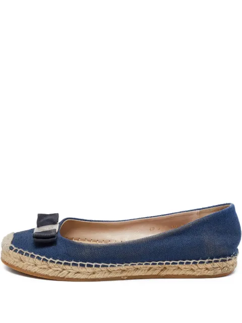 Ferragamo Pre-Owned bow-detail denim espadrilles