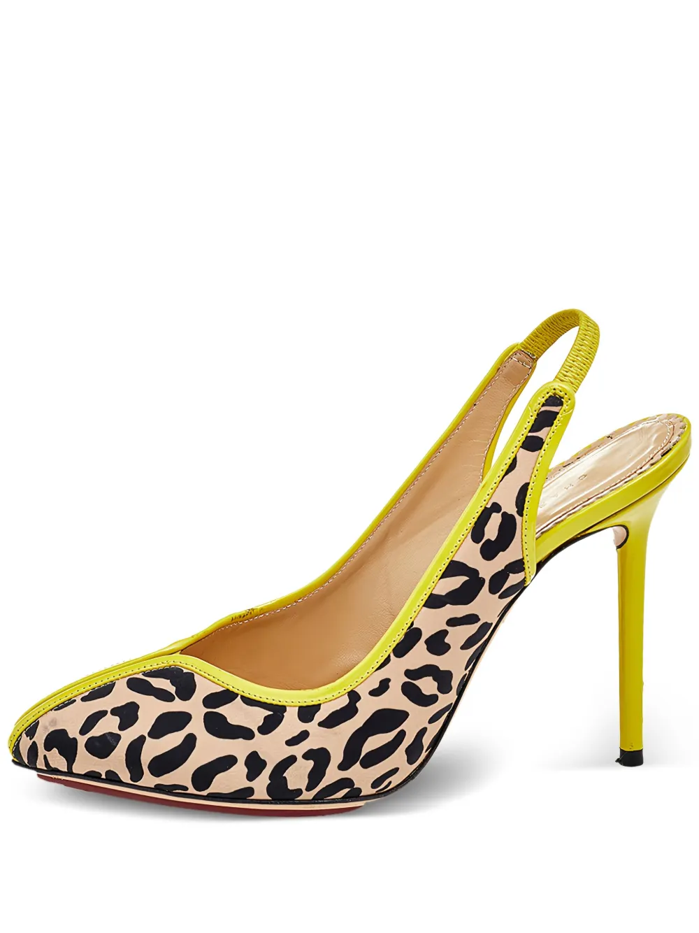 Charlotte Olympia pre-owned 110mm leopard-print slingback pumps | Neutrals | Image 1