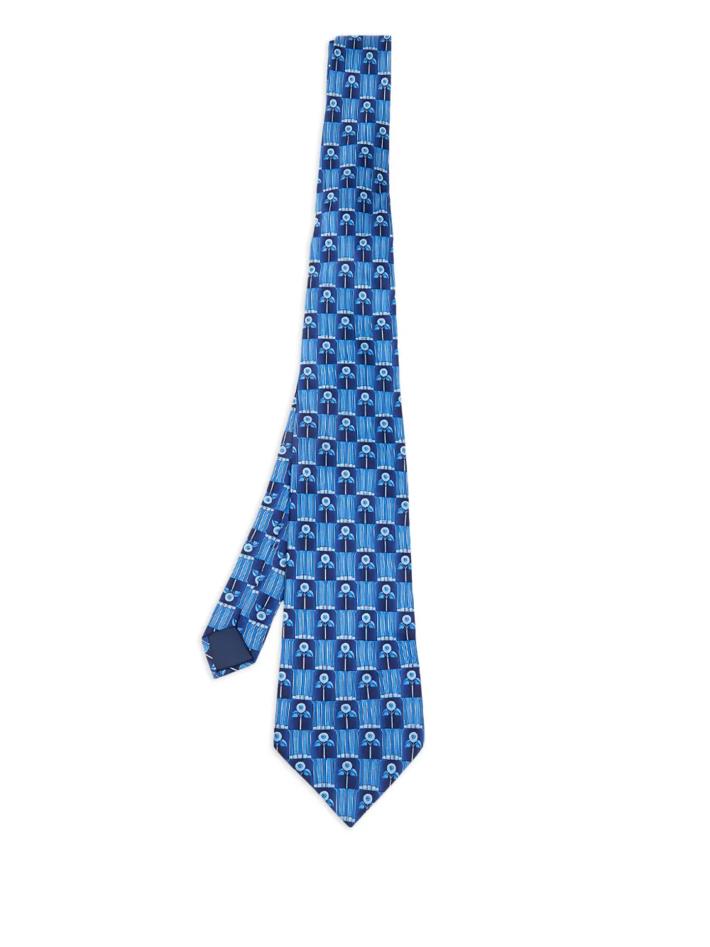 Lanvin Pre-Owned floral-print silk tie | Blue | Image 1
