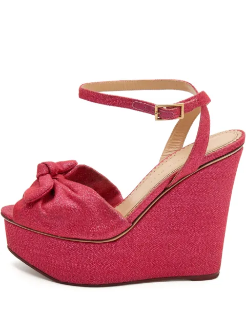 Charlotte Olympia pre-owned 135mm knotted platform wedge sandals