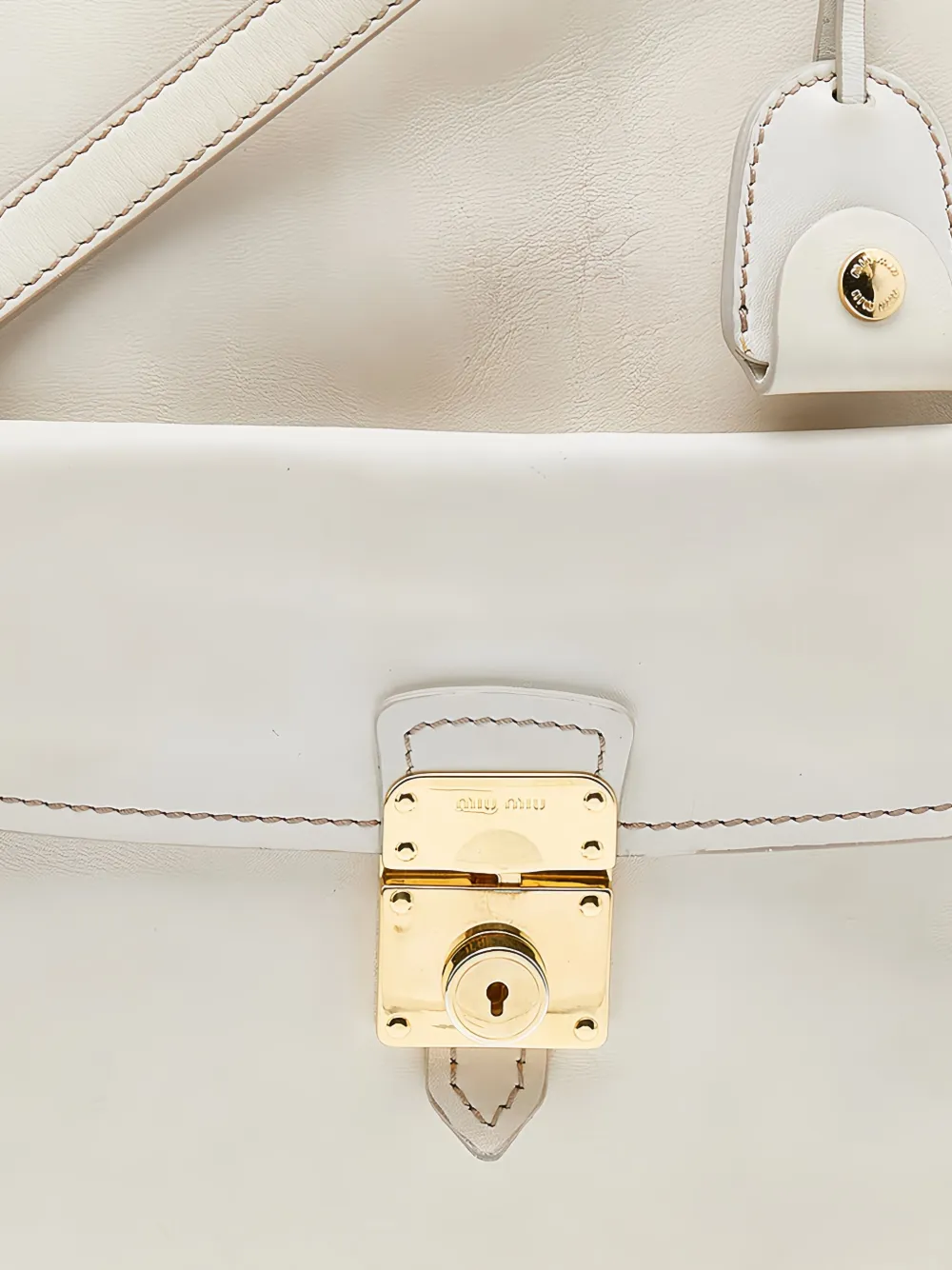 Pre-owned Miu Miu Folded-design Leather Tote Bag