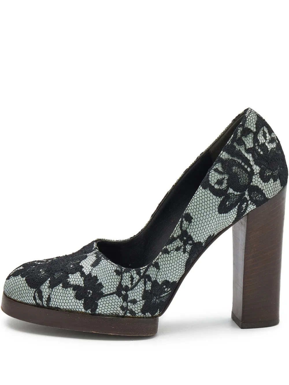 Gucci Pre-Owned zapatillas con capa de encaje y tacón de 110mm | negro | Image 1