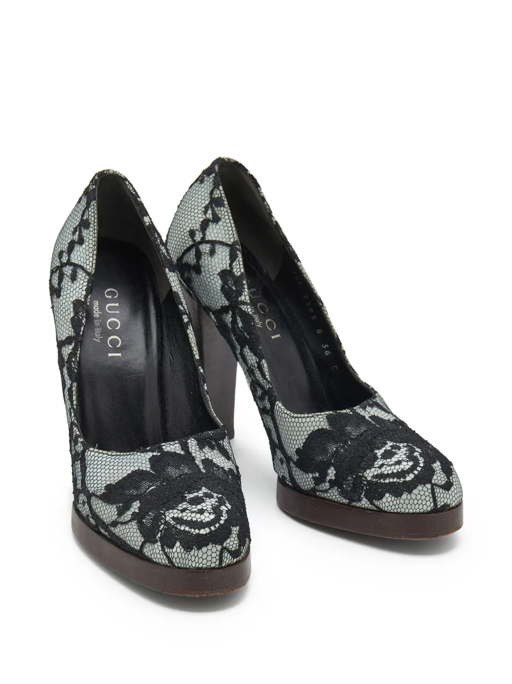Gucci Pre-Owned zapatillas con capa de encaje y tacón de 110mm | Zapatos | Image 2
