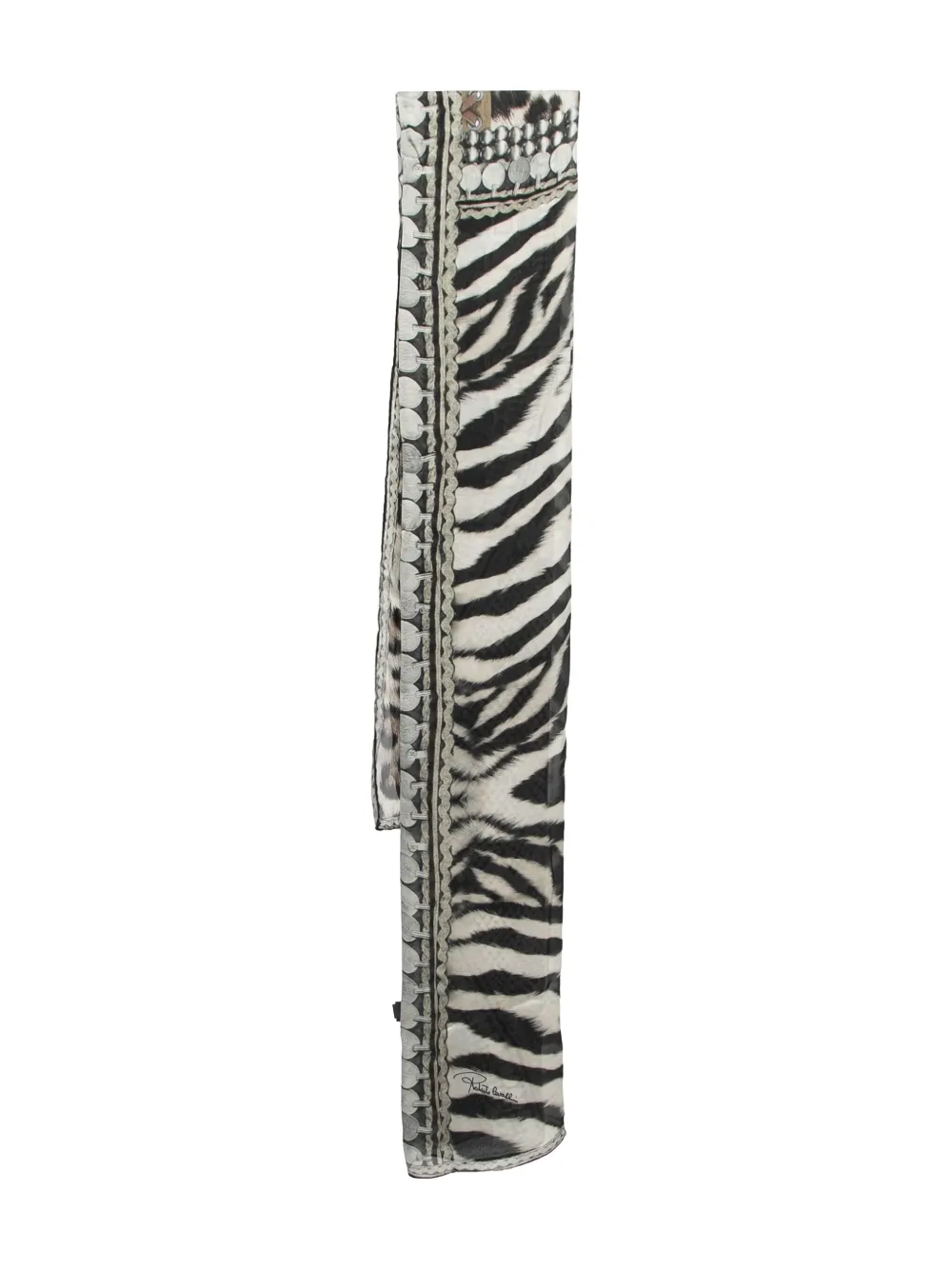 zebra-print silk scarf