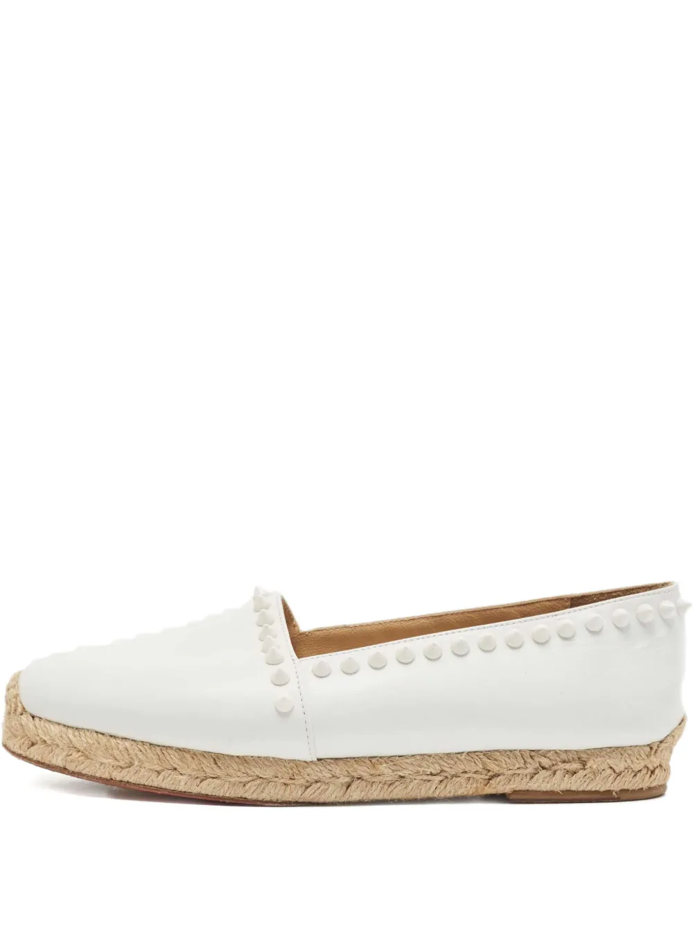Pre-owned Christian Louboutin 2024 Melides Leather Studded Espadrilles