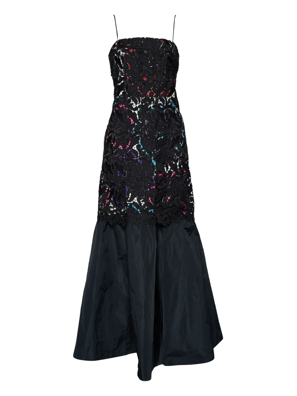 embroidered sleeveless maxi dress