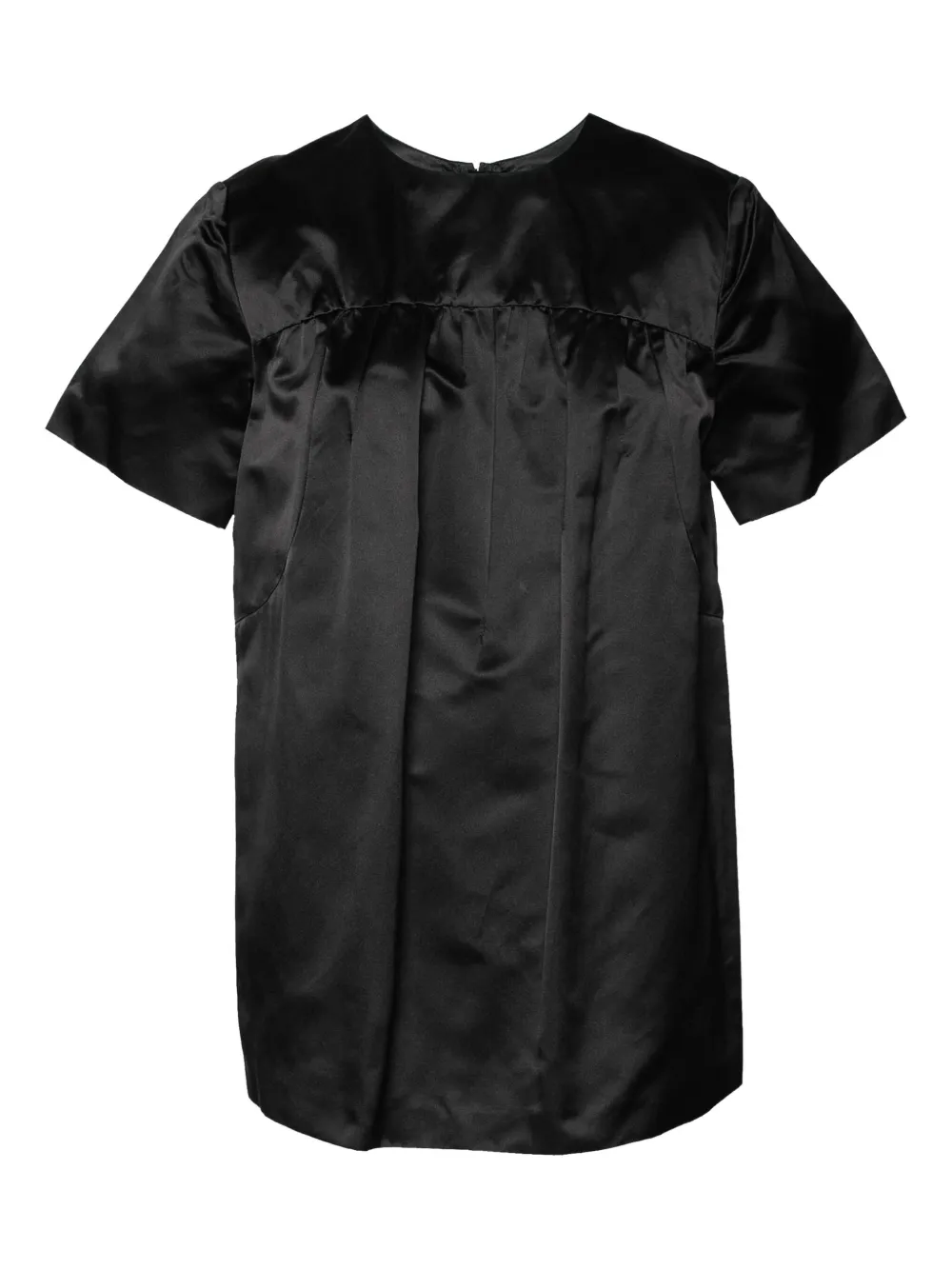 satin short-sleeve blouse