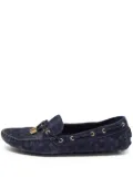 Louis Vuitton Pre-Owned Monogram-debossed suede loafers - Blue