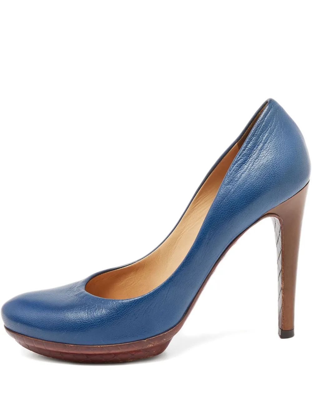 Bottega Veneta Pre-Owned 2023 110mm leather platform heeled pumps | Blue | Image 1