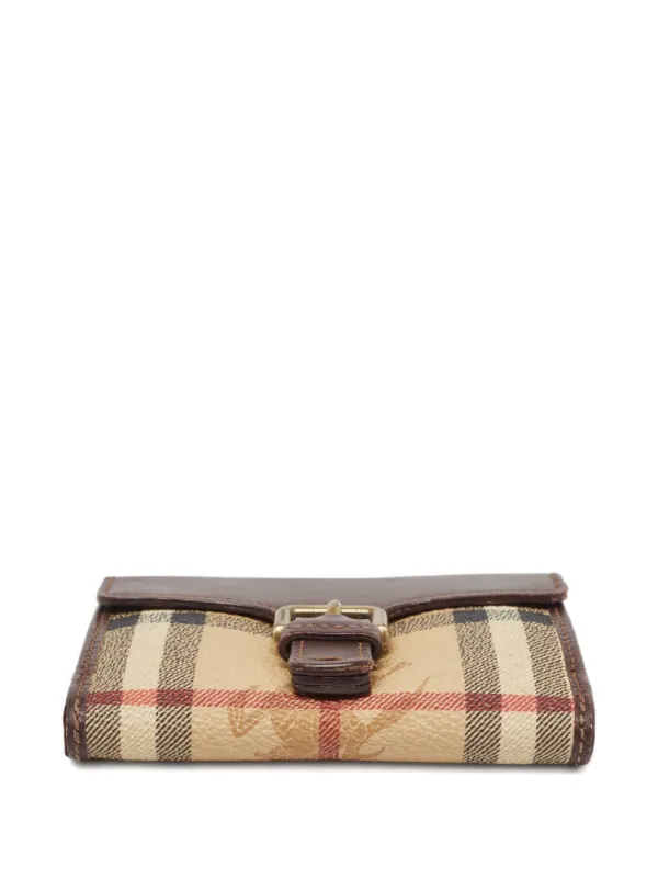 Burberry Pre-Owned buckle-flap Leather Wallet Brown
