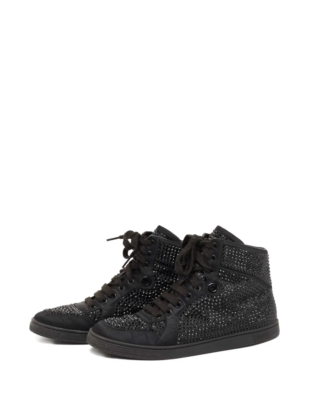 Gucci Pre-Owned Coda high-top sneakers verfraaid met kristallen - Zwart
