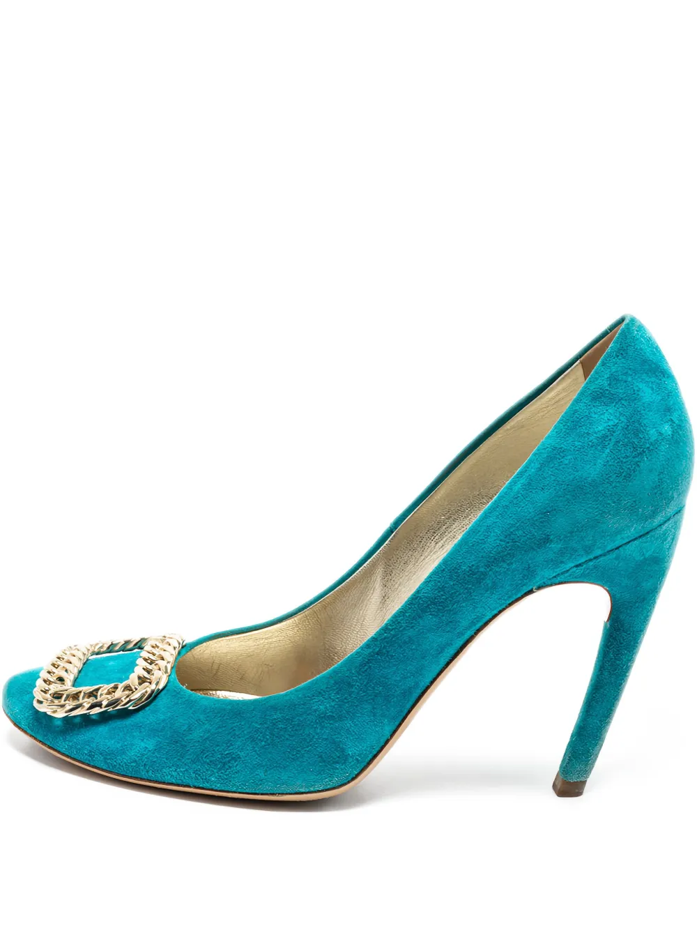 105mm suede chain pumps