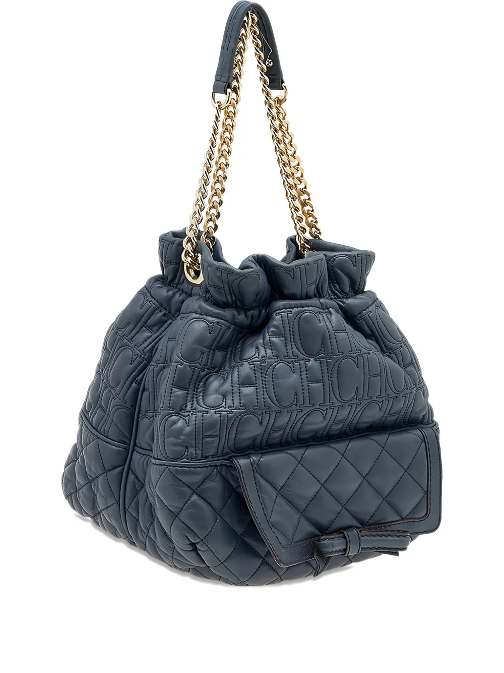 Carolina Herrera Vintage 2023 pre-owned quilted leather shoulder bag | Blue | Image 1
