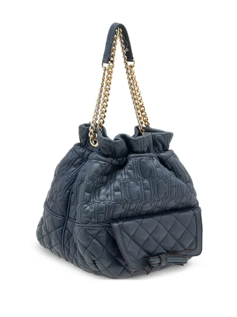 Carolina Herrera Vintage 2023 pre-owned quilted leather shoulder bag