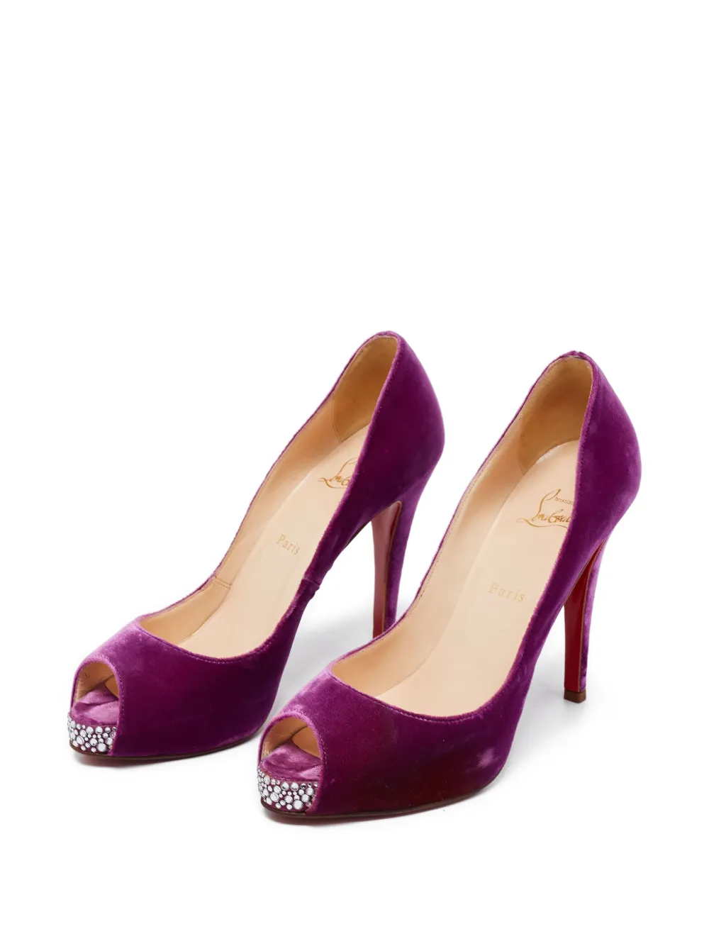 Christian Louboutin Pre-Owned 120 mm fluwelen pumps - Paars
