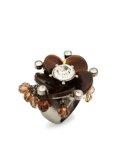 Christian Dior Pre-Owned Ring verfraaid met kristallen
