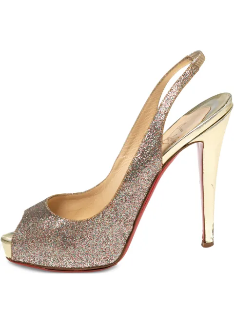 Christian Louboutin Pre-Owned zapatillas con detalles de glitter y tacón de 125mm